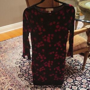 Michaels Black and Red Long Sleeve Dress